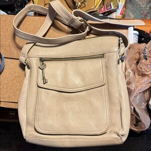 Fossil Cream Crossbody Bag